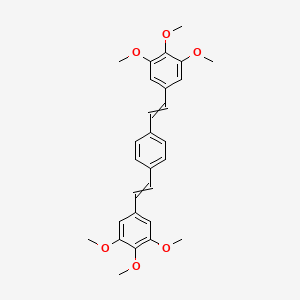 molecular formula C28H30O6 B15481576 Benzene, 1,4-bis[2-(3,4,5-trimethoxyphenyl)ethenyl]- CAS No. 23845-73-0