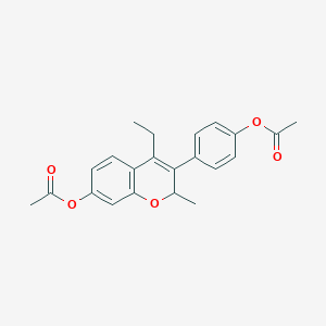 molecular formula C22H22O5 B15481624 4-[7-(Acetyloxy)-4-ethyl-2-methyl-2h-chromen-3-yl]phenyl acetate CAS No. 20681-50-9