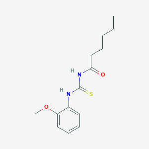 molecular formula C14H20N2O2S B15481696 Hexanamide, N-[[(2-methoxyphenyl)amino]thioxomethyl]- CAS No. 21257-64-7