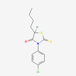 molecular formula C13H14ClNOS2 B15481734 5-Butyl-3-(p-chlorophenyl)rhodanine CAS No. 23522-59-0