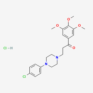 molecular formula C22H28Cl2N2O4 B15481852 Propiophenone, 3-(4-(p-chlorophenyl)-1-piperazinyl)-3',4',5'-trimethoxy-, monohydrochloride CAS No. 23771-01-9