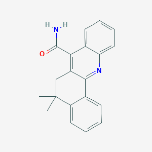molecular formula C20H18N2O B15481905 5,5-dimethyl-6H-benzo[c]acridine-7-carboxamide CAS No. 22950-05-6