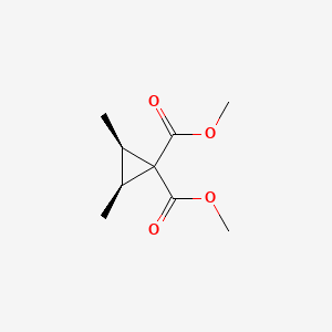 molecular formula C9H14O4 B15481990 dimethyl (2R,3S)-2,3-dimethylcyclopropane-1,1-dicarboxylate CAS No. 24506-42-1
