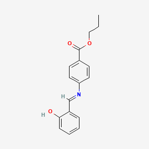 molecular formula C17H17NO3 B15482098 Benzoic acid, 4-[[(2-hydroxyphenyl)methylene]amino]-, propyl ester CAS No. 18061-61-5