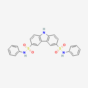 molecular formula C24H19N3O4S2 B15482304 N,N'-Diphenyl-9H-carbazole-3,6-disulfonamide CAS No. 23772-64-7