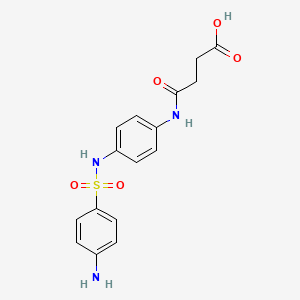 molecular formula C16H17N3O5S B15482343 Succinanilic acid, 4'-sulfanilamido- CAS No. 23093-94-9