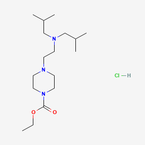 molecular formula C17H36ClN3O2 B15482374 1-Piperazinecarboxylic acid, 4-(2-(diisobutylamino)ethyl)-, ethyl ester, hydrochloride CAS No. 24269-52-1
