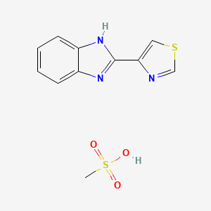 molecular formula C11H11N3O3S2 B15482443 4-(1H-benzimidazol-2-yl)-1,3-thiazole;methanesulfonic acid CAS No. 27386-49-8