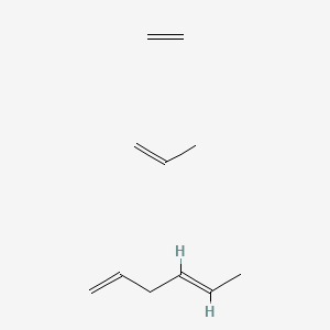 molecular formula C11H20 B15482449 ethene;(4E)-hexa-1,4-diene;prop-1-ene CAS No. 25038-37-3