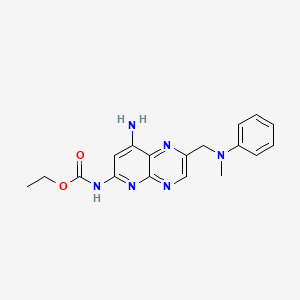 molecular formula C18H20N6O2 B15482521 ethyl N-[8-amino-2-[(N-methylanilino)methyl]pyrido[2,3-b]pyrazin-6-yl]carbamate CAS No. 15224-03-0