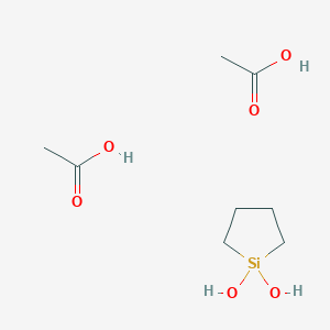 molecular formula C8H18O6Si B15482529 Acetic acid;1,1-dihydroxysilolane CAS No. 18387-87-6