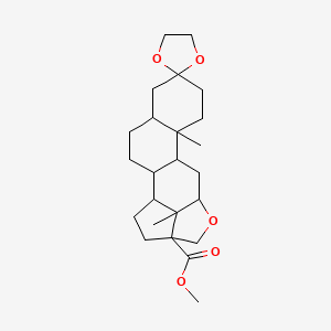 molecular formula C24H36O5 B15482568 methyl 10',19'-dimethylspiro[1,3-dioxolane-2,7'-14-oxapentacyclo[11.5.1.02,11.05,10.016,19]nonadecane]-16'-carboxylate CAS No. 18878-76-7