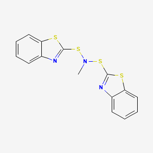 molecular formula C15H11N3S4 B15482607 n,n-Bis(1,3-benzothiazol-2-ylsulfanyl)methanamine CAS No. 24345-92-4
