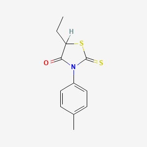 molecular formula C12H13NOS2 B15482650 5-Ethyl-3-(p-tolyl)rhodanine CAS No. 23522-44-3