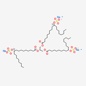 molecular formula C57H107Na3O18S3 B15483821 Octadecanoic acid, 10-(sulfooxy)-, 1,2,3-propanetriyl ester, trisodium salt CAS No. 14356-65-1