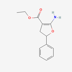 molecular formula C13H15NO3 B15483884 Ethyl 2-amino-5-phenyl-4,5-dihydrofuran-3-carboxylate CAS No. 23956-39-0