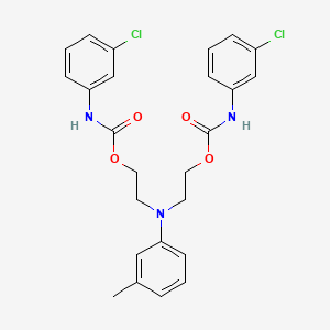 molecular formula C25H25Cl2N3O4 B15483913 2-[N-[2-[(3-chlorophenyl)carbamoyloxy]ethyl]-3-methylanilino]ethyl N-(3-chlorophenyl)carbamate CAS No. 17683-84-0