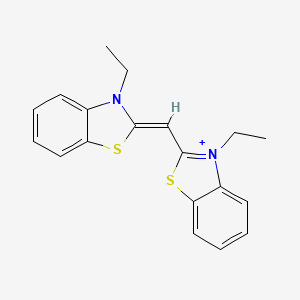 molecular formula C19H19N2S2+ B15483966 3-ethyl-2-[(Z)-(3-ethyl-1,3-benzothiazol-2(3H)-ylidene)methyl]-1,3-benzothiazol-3-ium 