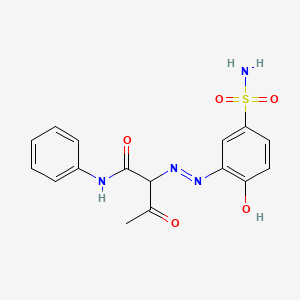 molecular formula C16H16N4O5S B15484155 Butanamide, 2-((5-(aminosulfonyl)-2-hydroxyphenyl)azo)-3-oxo-N-phenyl- CAS No. 21811-92-7
