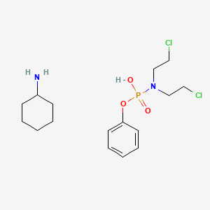 molecular formula C16H27Cl2N2O3P B15484228 N,N-bis(2-chloroethyl)-phenoxyphosphonamidic acid;cyclohexanamine CAS No. 18229-03-3