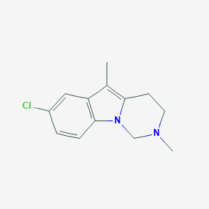 molecular formula C13H15ClN2 B15484267 Pyrimido(3,4-a)indole, 1,2,3,4-tetrahydro-7-chloro-2,5-dimethyl- CAS No. 22106-14-5
