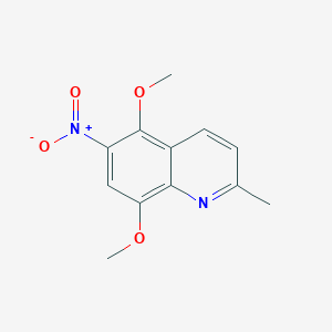 molecular formula C12H12N2O4 B15484313 Quinoline, 5,8-dimethoxy-2-methyl-6-nitro- CAS No. 18004-97-2