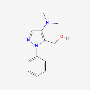 molecular formula C12H15N3O B15484644 Pyrazole-5-methanol, 4-(dimethylamino)-1-phenyl- CAS No. 21275-19-4