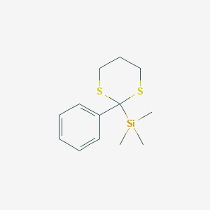 molecular formula C13H20S2Si B15484722 Trimethyl(2-phenyl-1,3-dithian-2-yl)silane CAS No. 13411-45-5