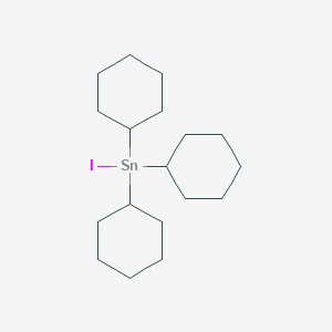 molecular formula C18H33ISn B15484734 Stannane, tricyclohexyliodo- CAS No. 13121-86-3