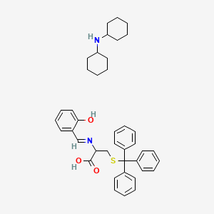 molecular formula C41H48N2O3S B15484742 N-cyclohexylcyclohexanamine;2-[(2-hydroxyphenyl)methylideneamino]-3-tritylsulfanylpropanoic acid CAS No. 13545-47-6
