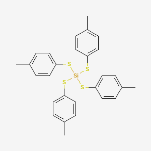 molecular formula C28H28S4Si B15484796 Tetrakis[(4-methylphenyl)sulfanyl]silane CAS No. 18762-88-4