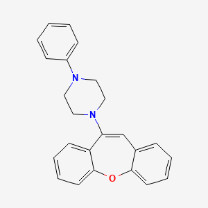 molecular formula C24H22N2O B15484962 Piperazine, 1-dibenz(b,f)oxepin-10-yl-4-phenyl- CAS No. 22012-11-9