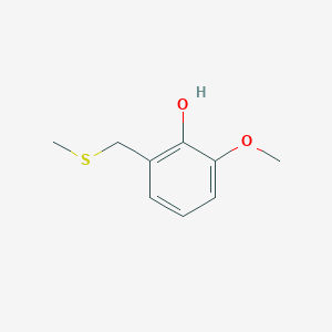 molecular formula C9H12O2S B15485000 2-Methoxy-6-[(methylsulfanyl)methyl]phenol CAS No. 18738-36-8