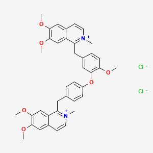 molecular formula C39H40Cl2N2O6 B15485278 Isoquinolinium, 1-[[4-[5-[(6,7-dimethoxy-2-methyl-1-isoquinoliniumyl)methyl]-2-methoxyphenoxy]phenyl]methyl]-6,7-dimethoxy-2-methyl-, dichloride CAS No. 22297-48-9