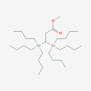 molecular formula C28H60O2Sn2 B15485292 Propanoic acid, 3,3-bis(tributylstannyl)-, methyl ester CAS No. 21785-86-4