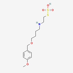 molecular formula C14H23NO5S2 B15485317 Ethanethiol, 2-(4-(p-methoxybenzyloxy)butyl)amino-, hydrogen sulfate (ester) CAS No. 21220-99-5
