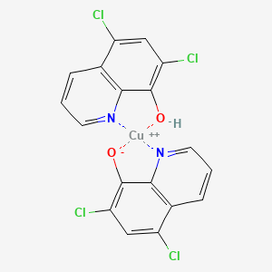 molecular formula C18H9Cl4CuN2O2+ B15485347 Copper;5,7-dichloroquinolin-8-ol;5,7-dichloroquinolin-8-olate CAS No. 14039-98-6