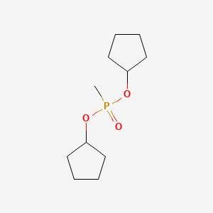 molecular formula C11H21O3P B15485367 Phosphonic acid, methyl-, dicyclopentyl ester CAS No. 22583-27-3