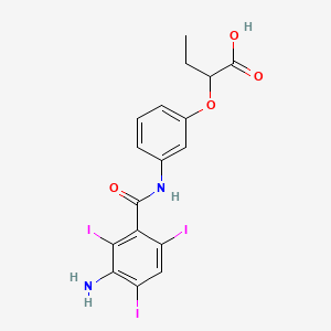 molecular formula C17H15I3N2O4 B15485589 Butyric acid, 2-(m-(2,4,6-triiodobenzamido)phenoxy)- CAS No. 22708-35-6