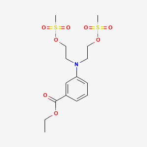 molecular formula C15H23NO8S2 B15485602 Ethyl 3-(bis{2-[(methanesulfonyl)oxy]ethyl}amino)benzoate CAS No. 22964-47-2