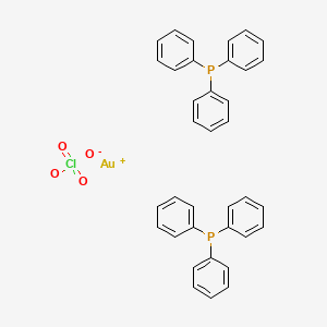 molecular formula C36H30AuClO4P2 B15485610 Gold(1+);triphenylphosphane;perchlorate CAS No. 14853-97-5