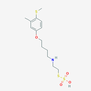 molecular formula C14H23NO4S3 B15485790 2-Methyl-1-methylsulfanyl-4-[4-(2-sulfosulfanylethylamino)butoxy]benzene CAS No. 21220-74-6