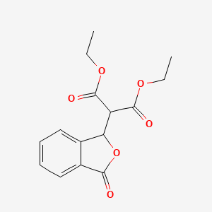 molecular formula C15H16O6 B15485799 Propanedioic acid, (1,3-dihydro-3-oxo-1-isobenzofuranyl)-, diethyl ester CAS No. 7137-24-8