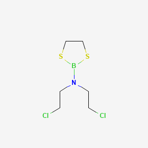 molecular formula C6H12BCl2NS2 B15485891 n,n-Bis(2-chloroethyl)-1,3,2-dithiaborolan-2-amine CAS No. 23068-59-9