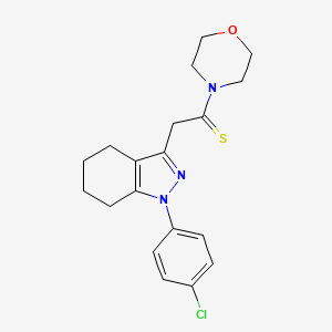 molecular formula C19H22ClN3OS B15485941 Morpholine, 4-((1-(p-chlorophenyl)-4,5,6,7-tetrahydro-1H-indazol-3-yl)thioacetyl)- CAS No. 21484-49-1