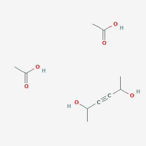 molecular formula C10H18O6 B15485960 Acetic acid;hex-3-yne-2,5-diol CAS No. 21784-84-9