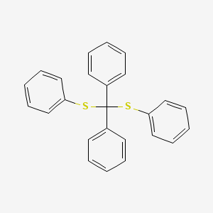 molecular formula C25H20S2 B15486052 Benzene, 1,1'-[bis(phenylthio)methylene]bis- CAS No. 21122-23-6