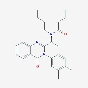 molecular formula C26H33N3O2 B15486215 N-Butyl-N-{1-[3-(3,4-dimethylphenyl)-4-oxo-3,4-dihydroquinazolin-2-yl]ethyl}butanamide CAS No. 5875-54-7