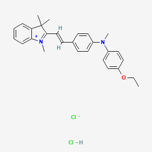 molecular formula C28H32Cl2N2O B15486416 N-(4-ethoxyphenyl)-N-methyl-4-[(E)-2-(1,3,3-trimethylindol-1-ium-2-yl)ethenyl]aniline;chloride;hydrochloride CAS No. 6320-32-7