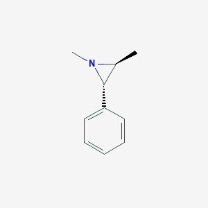 molecular formula C10H13N B15486602 Aziridine, 1,2-dimethyl-3-phenyl-, (2S,3S)- CAS No. 13148-28-2